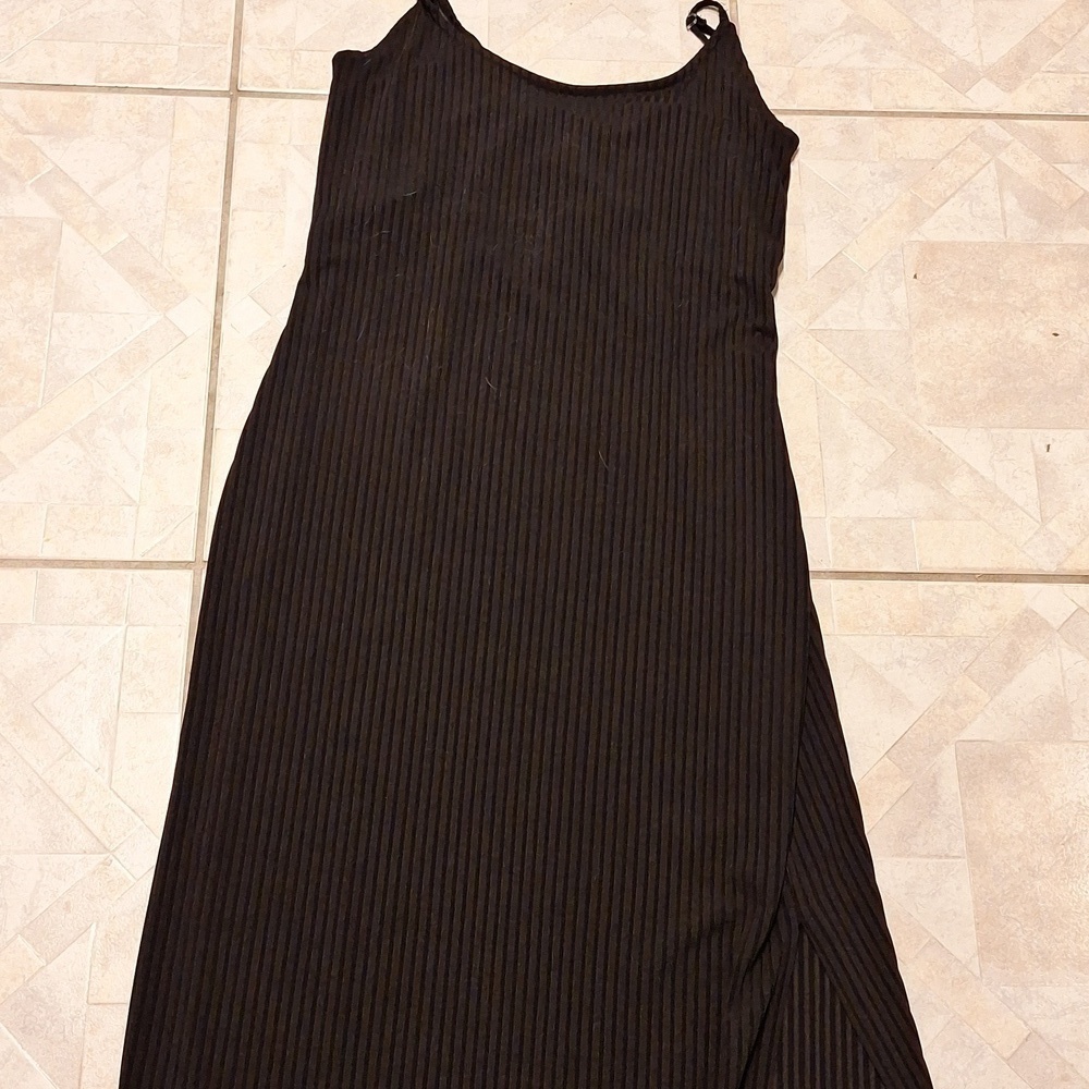 Y women's Love solid black body hugging stretch plus size dress 2X